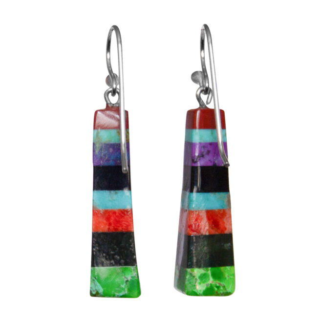 Multicolour Stripy Tapered Earrings - Image 4