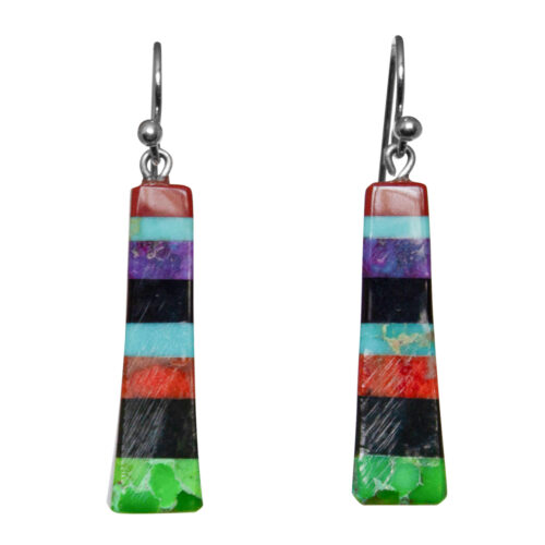 Multicolour Stripy Tapered Earrings