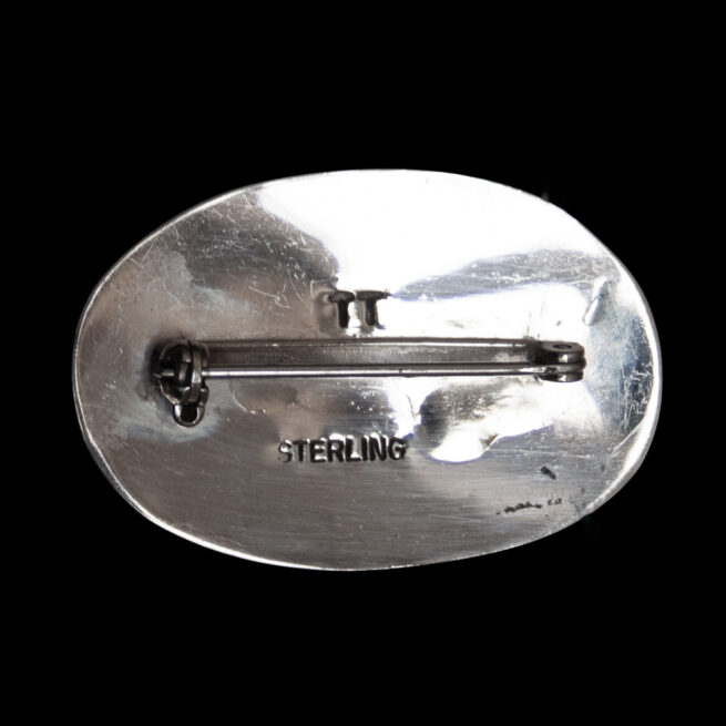 Navajo Turquoise Silver Pin Brooch - Image 4