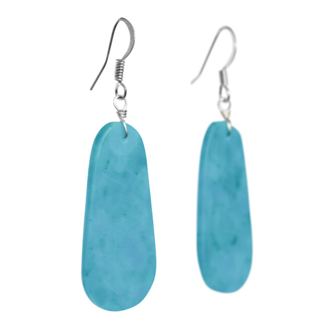 Plain Turquoise Zuni Earrings - Image 2