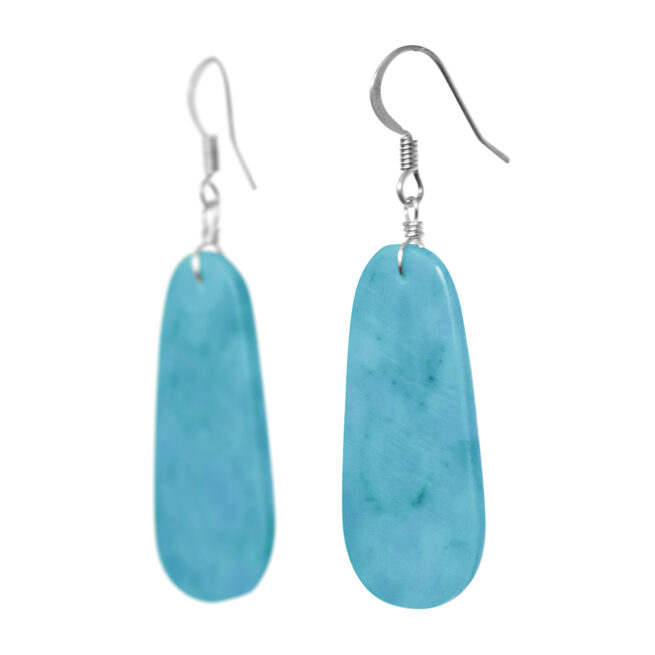 Plain Turquoise Zuni Earrings - Image 3