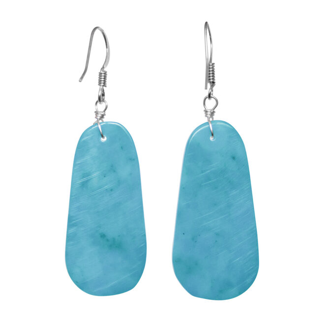 Plain Turquoise Zuni Earrings - Image 4