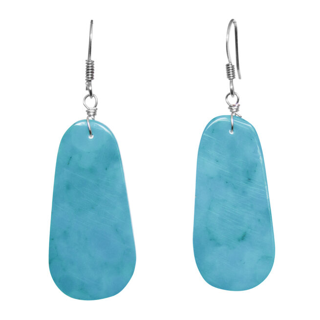 Plain Turquoise Zuni Earrings