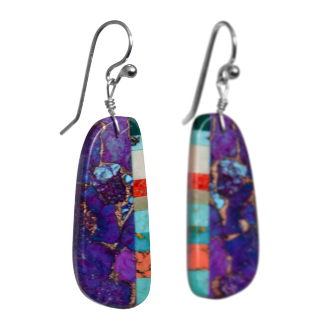 Purple Mojave Turquoise Earrings - Image 2