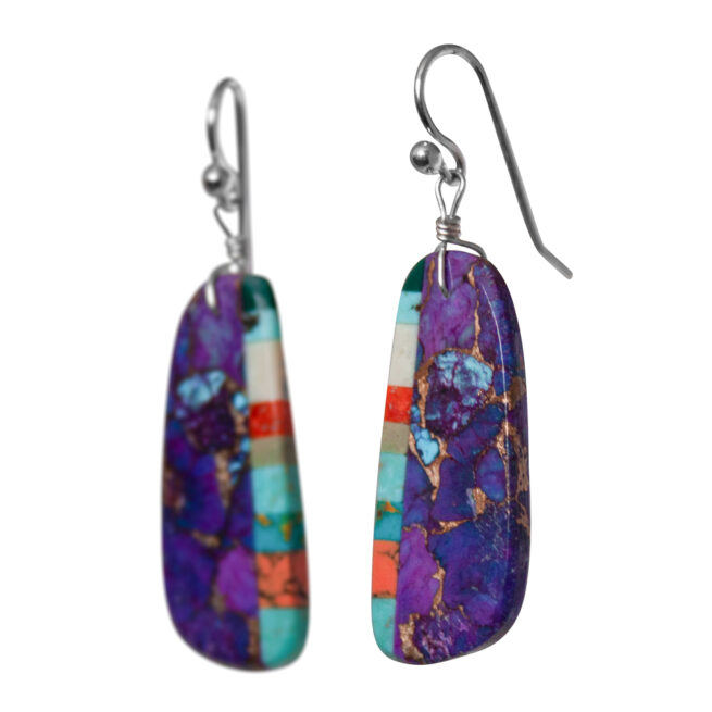 Purple Mojave Turquoise Earrings - Image 4