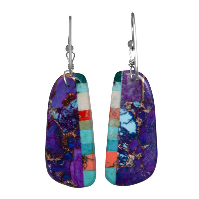 Purple Mojave Turquoise Earrings - Image 3