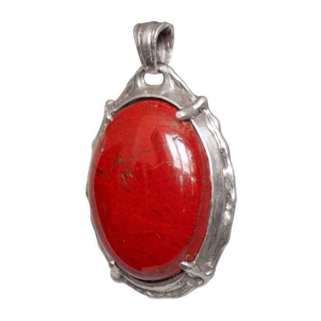 Pendentif Argent Jaspe Rouge Cabochon – Image 3