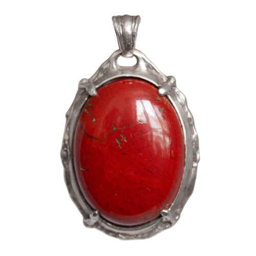 Red Jasper Cabochon Silver Pendant