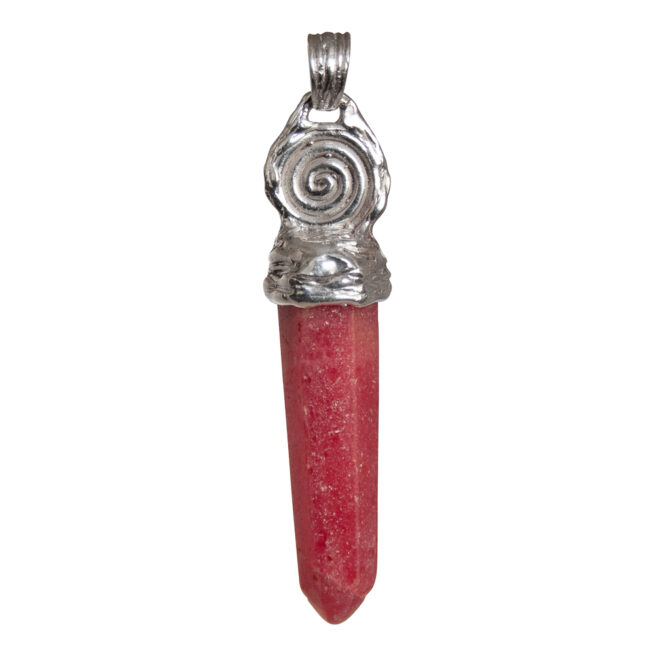 Rhodochrosite Point Silver Pendant