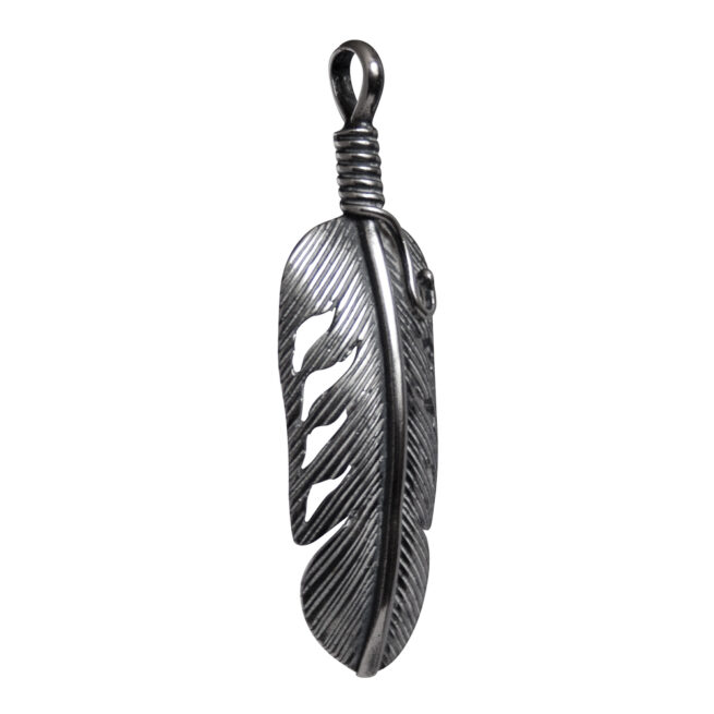 Silver Feather Navajo Pendant - Image 2