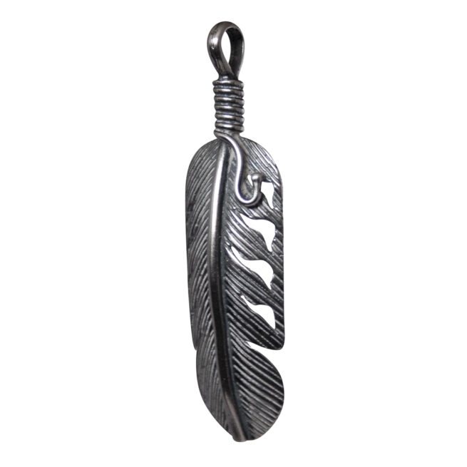 Silver Feather Navajo Pendant - Image 3