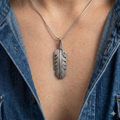 Silver Feather Navajo Pendant