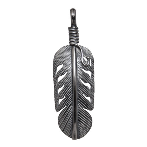 Silver Feather Navajo Pendant