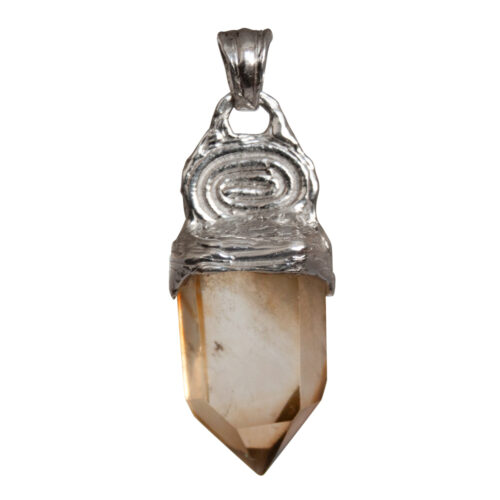 Silver Spiral Citrine Talisman