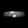 Small Rainbow Moonstone Silver Ring