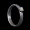 Small Rainbow Moonstone Silver Ring – Image 6