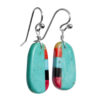 Small Striped Turquoise Earrings - Image 2