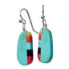 Small Striped Turquoise Earrings - Image 3