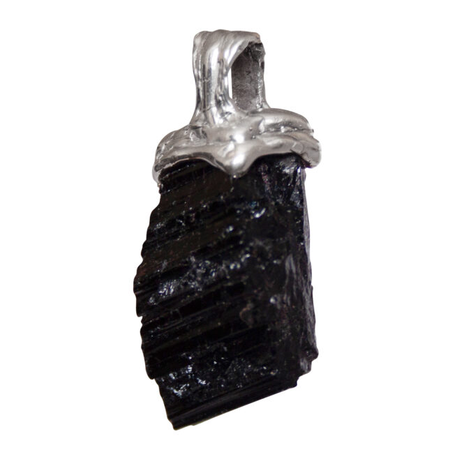 Pendentif Argent Sterling Tourmaline Noire Brute – Image 6