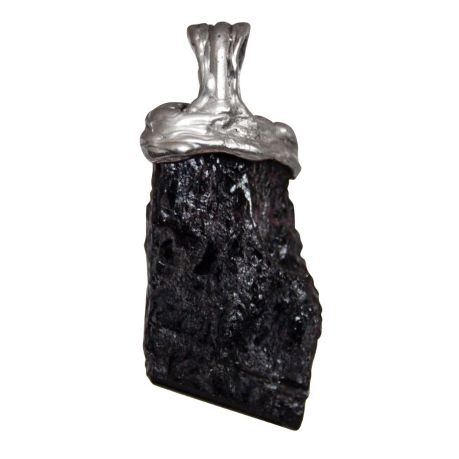 Pendentif Argent Sterling Tourmaline Noire Brute – Image 4