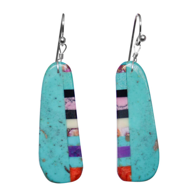 Stripy Turquoise Native Earrings
