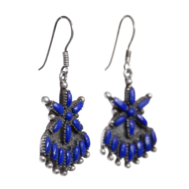 Tasselled Star Lapis Zuni Earrings – Image 2
