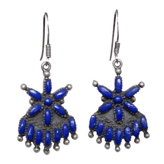 Tasselled Star Lapis Zuni Earrings