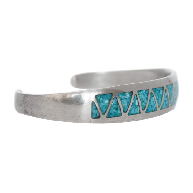 Turquoise Chip Inlay Zigzag Bracelet