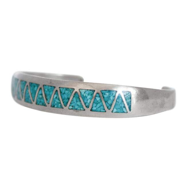 Turquoise Chip Inlay Zigzag Bracelet - Image 3