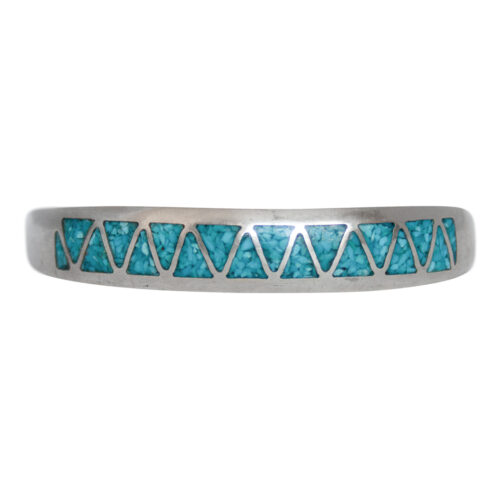 Turquoise Chip Inlay Zigzag Bracelet