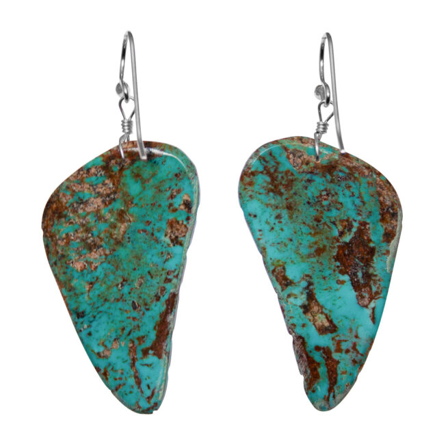 Zuni Turquoise Feather Earrings – Image 3