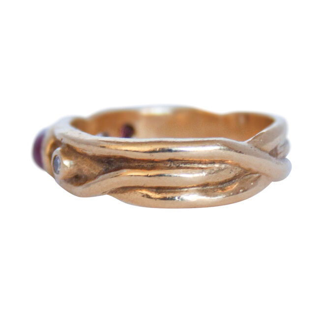 18K Gold Ruby Diamond Garnet Ring - Image 8