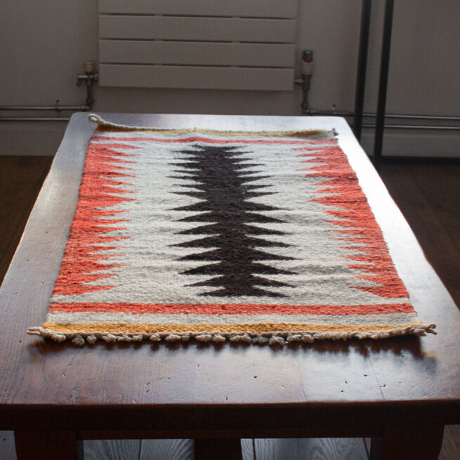 1920's Orange Black Navajo Table Runner