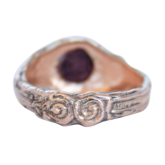 9K Gold Spiral Star Ruby Ring - Image 7