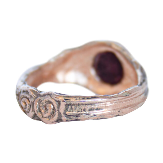 9K Gold Spiral Star Ruby Ring - Image 5