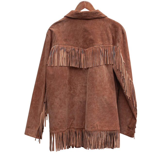 Brown Suede Vintage Fringed Jacket - Image 2