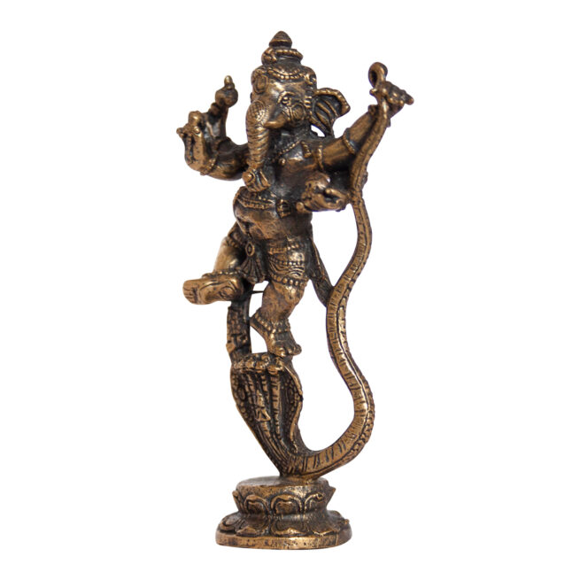 Dancing Ganesh Brass Statue - Image 3