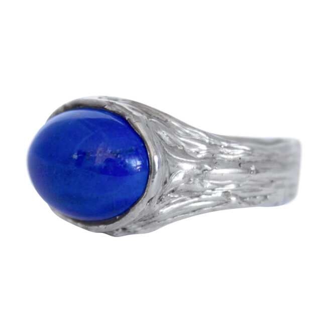 Lapis Lazuli Cabochon Silver Ring - Image 3