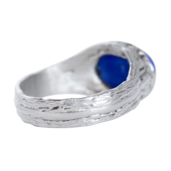 Lapis Lazuli Cabochon Silver Ring - Image 5