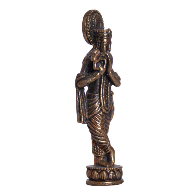 Lord Krishna Brass Statue – Image 2