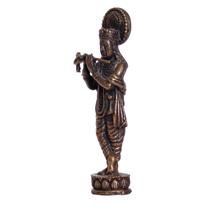 Lord Krishna Brass Statue – Image 3