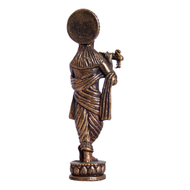 Lord Krishna Brass Statue – Image 4