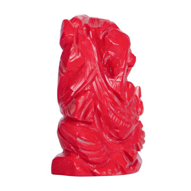 Red Ganesh Carving - Image 2
