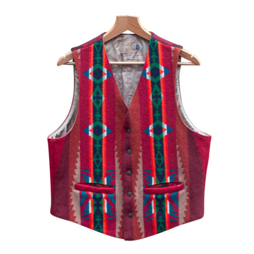 Red Green Jacquard Pendleton Waistcoat