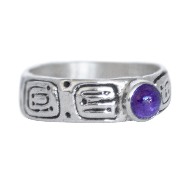Silver Sigil Amethyst Ring - Image 2