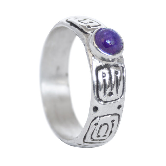 Silver Sigil Amethyst Ring - Image 4