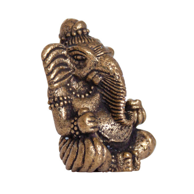 Small Sitting Ganesh Brass Statue - Image 2