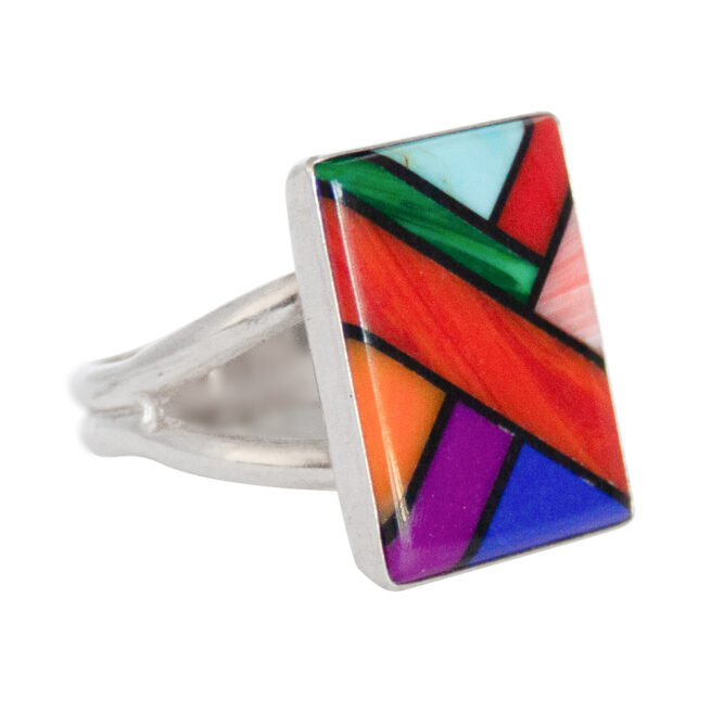 Square Zuni Inlay Ring - Image 2