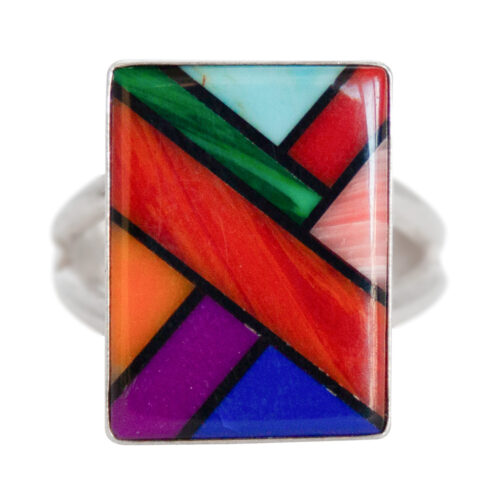 Square Zuni Inlay Ring