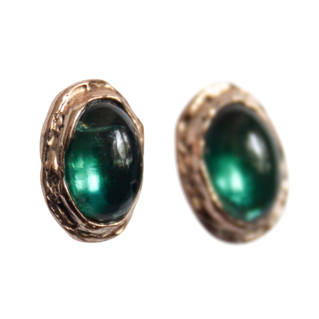 9K Gold Apatite Stud Earrings - Image 2